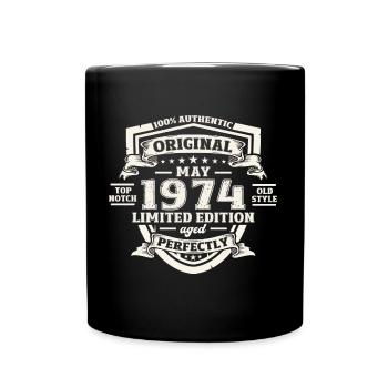 Original 1974 Vintage 1974 50th Birthday 1974 - Full Colour Mug - black - Front