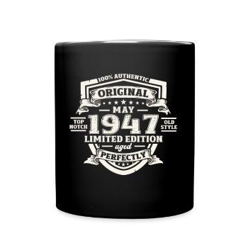 Original Mai 1947 Vintage 1947 Anniversaire 1947 - Mug uni - noir - Devant