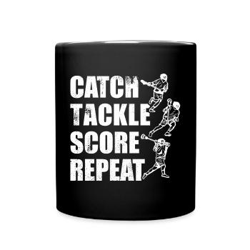 Lacrosse Spiel - Tasse einfarbig - Schwarz - Vorne