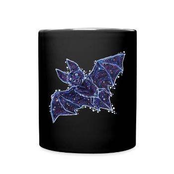 Mystische Fledermaus aus Sternen Sternzeichen - Tasse einfarbig - Schwarz - Vorne