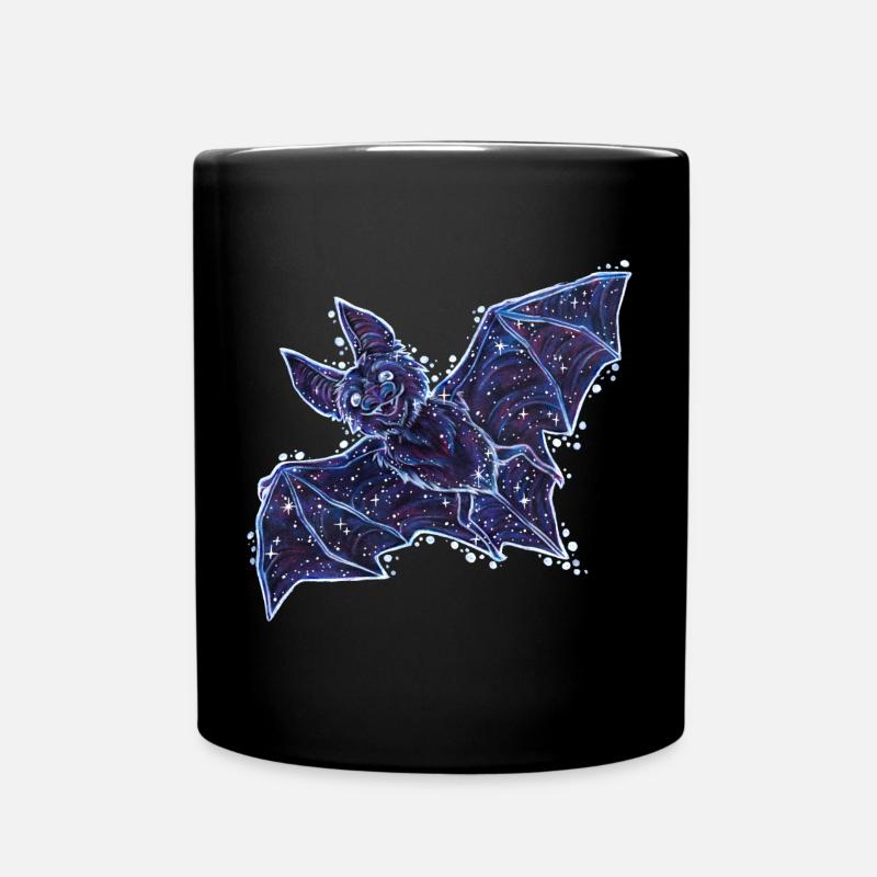 Mystische Fledermaus aus Sternen Sternzeichen - Tasse einfarbig - Schwarz