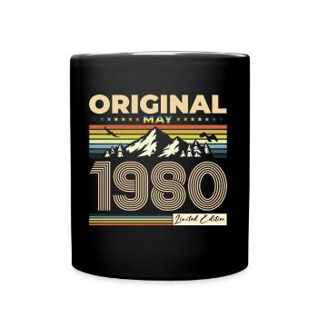 Original Mai 1980 Jahrgang 1980 Geburtstag 1980 - Tasse einfarbig - Schwarz - Vorne