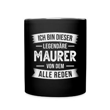 Maurer Handwerk Maurermeister - Tasse einfarbig - Schwarz - Vorne