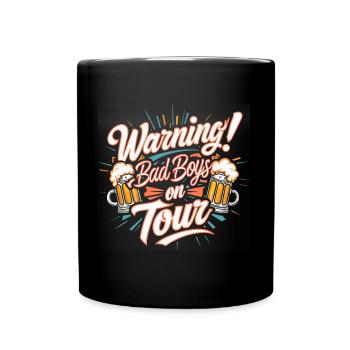 Hommes en tournée Garçons en tournée Texte drôle - Mug uni - noir - Devant