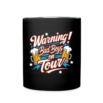 Hommes en tournée Garçons en tournée Texte drôle - Mug uni - noir - Devant