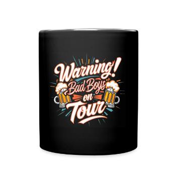 Männer auf Tour Jungs auf Tour lustiger Text - Tasse einfarbig - Schwarz - Vorne