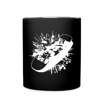 Blobs de peinture de skateboard - Mug uni - noir - Devant