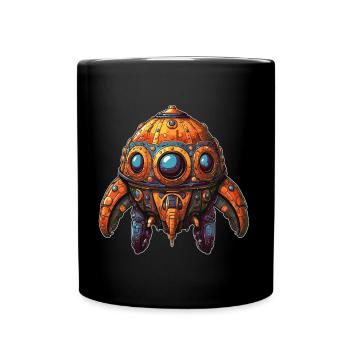 Funny Curious Fantasy Spaceship - Full Colour Mug - black - Front