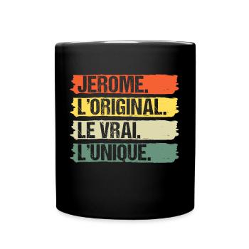 Jérome l' original le vrai l' unique prénom rétro - Mug uni - noir - Devant