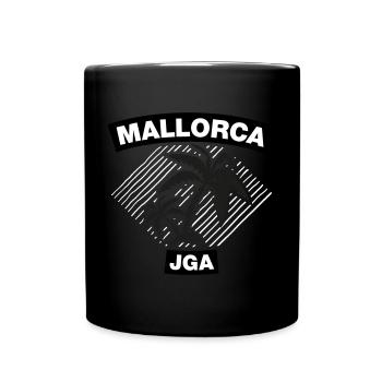 Mallorca – JGA unter Palmen - Tasse einfarbig - Schwarz - Vorne