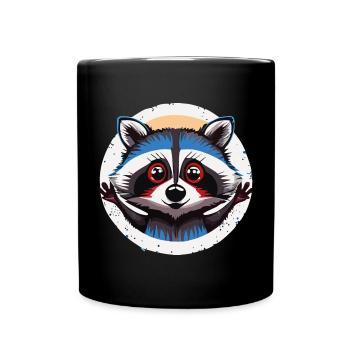 Pedro raccoon Waschbaer Waschbär - Full Colour Mug - black - Front