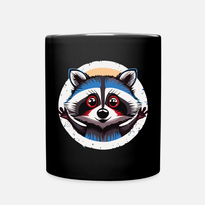 Pedro raccoon Waschbaer Waschbär - Full Colour Mug - black