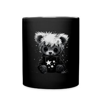 Ours en peluche Emo mignon - Mug uni - noir - Devant