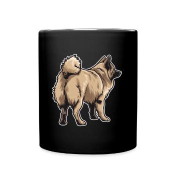 Eurasier Hund - Tasse einfarbig - Schwarz - Vorne