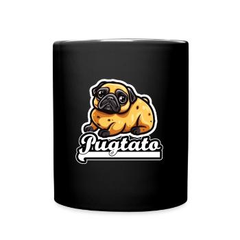 Pugtato Mops Kartoffel - Tasse einfarbig - Schwarz - Vorne