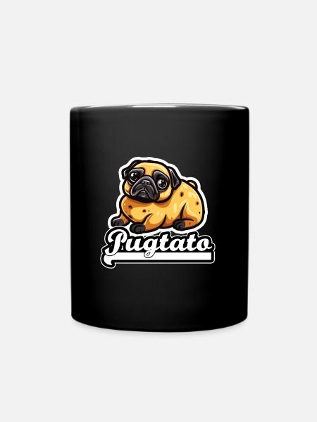 Pugtato Mops Kartoffel - Tasse einfarbig - Schwarz
