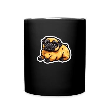 Pugtato Mops Kartoffel - Tasse einfarbig - Schwarz - Vorne
