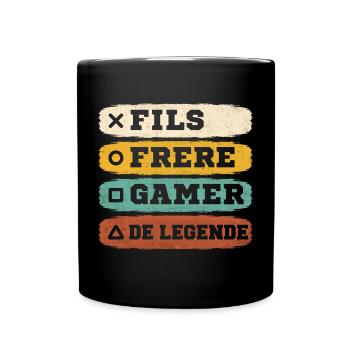 Fils frère gamer de légende cadeau gaming vintage - Mug uni - noir - Devant