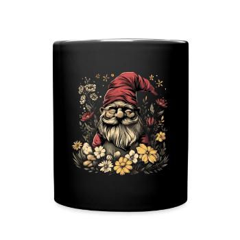 Lustiger Gartenzwerg - Tasse einfarbig - Schwarz - Vorne