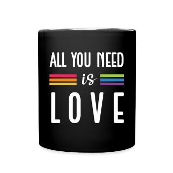Mois de la fierté LGBTQ - Tout ce dont vous avez besoin, c’est de l’amour - Mug uni - noir - Devant