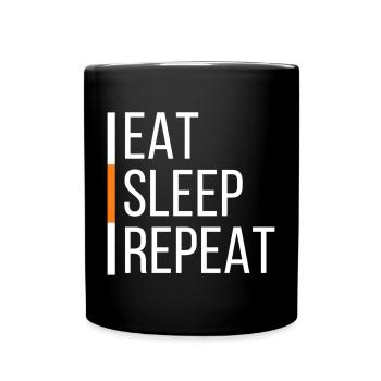 EAT SLEEP REPEAT - Mug uni - noir - Devant