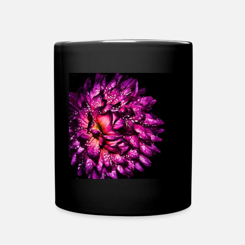 Chrysantheme - Tasse einfarbig - Schwarz