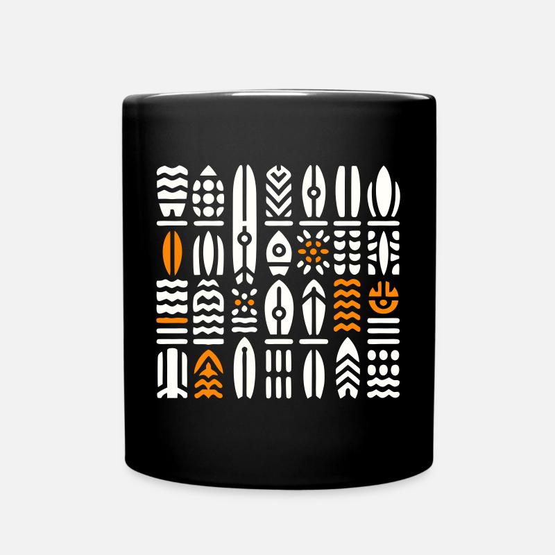 Abstrakte Surf- und Wellenmuster - Tasse einfarbig - Schwarz