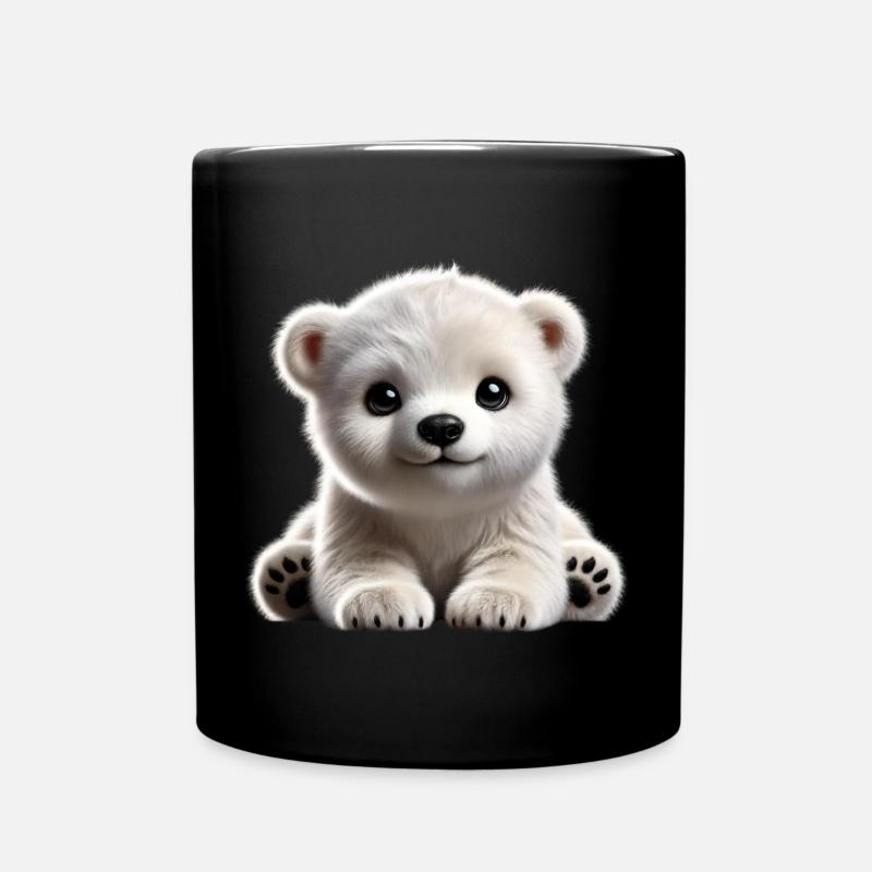 Mignon design d’ourson polaire - Mug uni - noir