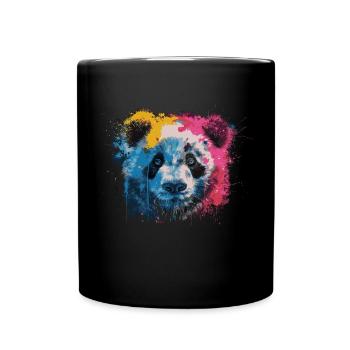 Pandabär - Tasse einfarbig - Schwarz - Vorne