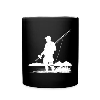 Angeln Zeichnung - Tasse einfarbig - Schwarz - Vorne