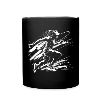 Läuferin Streetart - Tasse einfarbig - Schwarz - Vorne