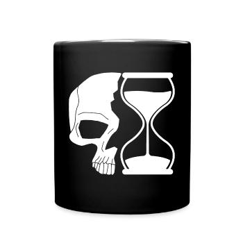 Tod und Zeit - Tasse einfarbig - Schwarz - Vorne