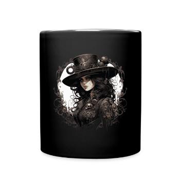 Emo Cowboy Steampunk Girl - Full Colour Mug - black - Front