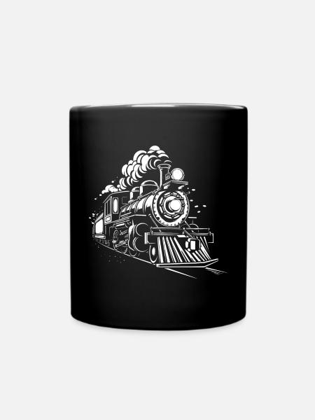 Dampflokomotive - Tasse einfarbig - Schwarz