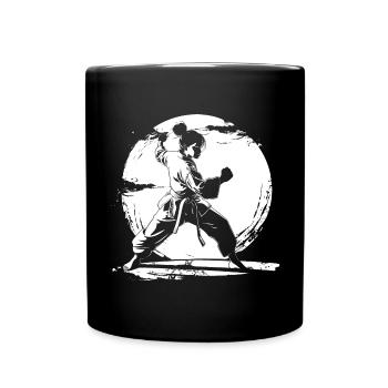 Karate Girl Drawing - Full Colour Mug - black - Front