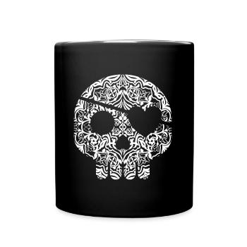 Pirate Skully v03 - Full Colour Mug - black - Front
