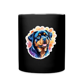 Rottweiler Watercolors - Full Colour Mug - black - Front