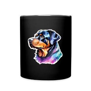 Rottweiler Watercolors - Full Colour Mug - black - Front