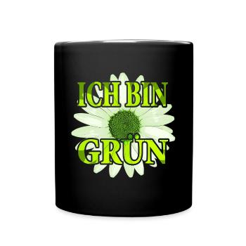 ich bin Grün - Margarite Blume - Tasse einfarbig - Schwarz - Vorne