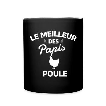 Citation humoristique de Papis pour poule - Mug uni - noir - Devant