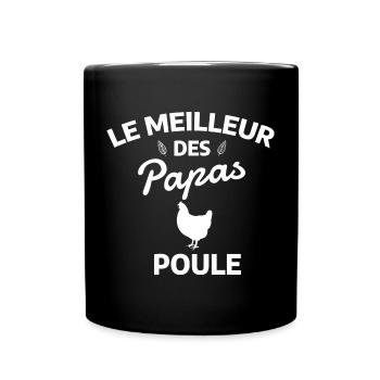 Das Beste von Papa-Hühnern - Tasse einfarbig - Schwarz - Vorne
