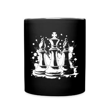 Chess bishop and king - Full Colour Mug - black - Front