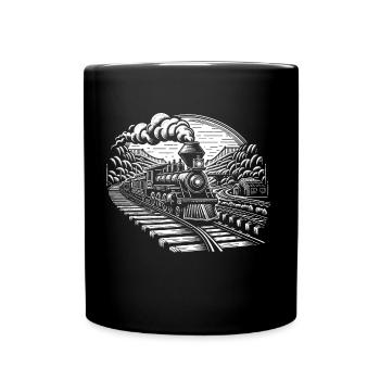 Maquette de locomotive à vapeur - Mug uni - noir - Devant