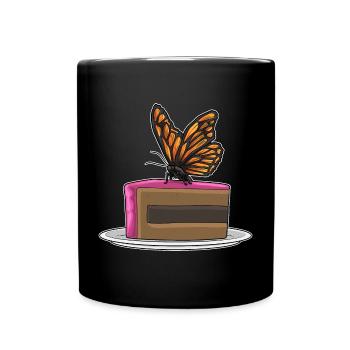 Gâteau Papillon - Mug uni - noir - Devant