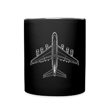Airplane Drawing - Full Colour Mug - black - Front