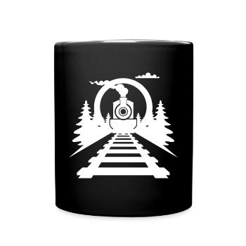 Eisenbahn - Tasse einfarbig - Schwarz - Vorne
