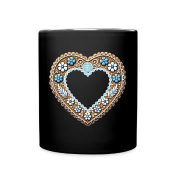 Gingerbread Heart Frame Tradition and love combined - Full Colour Mug - black - Front