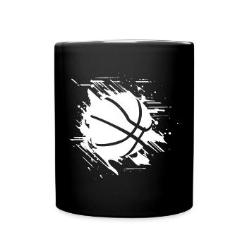 Basketball Grafik - Tasse einfarbig - Schwarz - Vorne