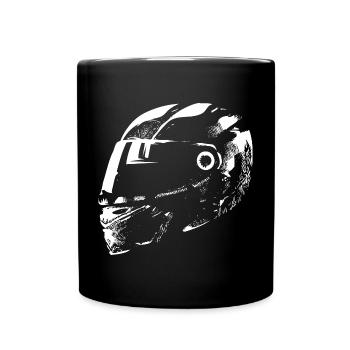Rennfahrer Helm Auto Motorrad Symbol Illustration - Tasse einfarbig - Schwarz - Vorne