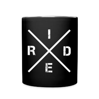 ride weiss - Tasse einfarbig - Schwarz - Vorne